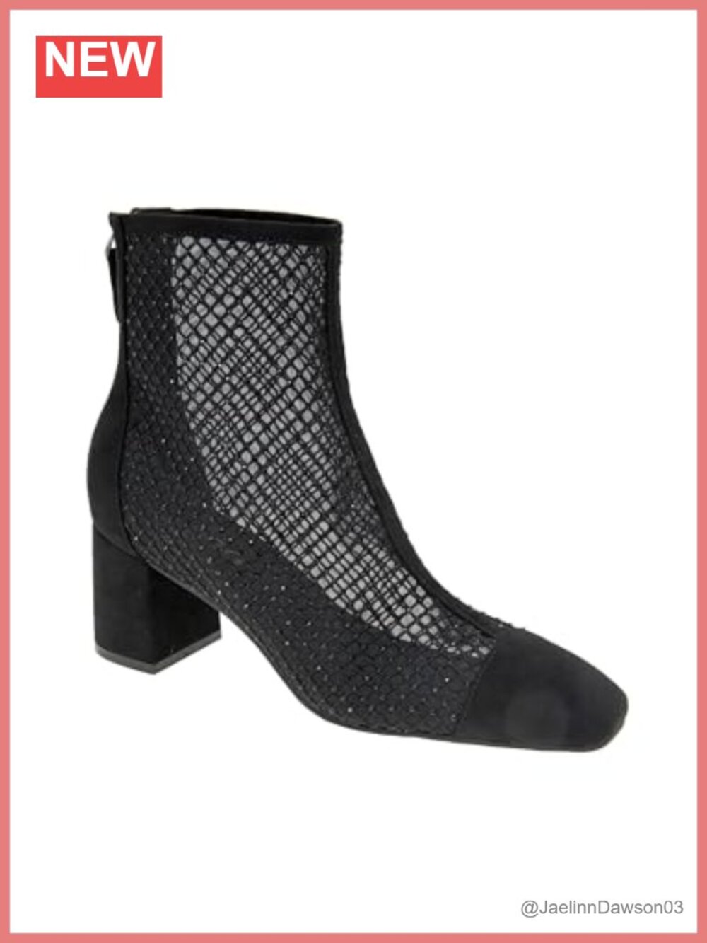 Synthetic Kitten Heel Bootie Ankle Boots Zip Closure Square Toe